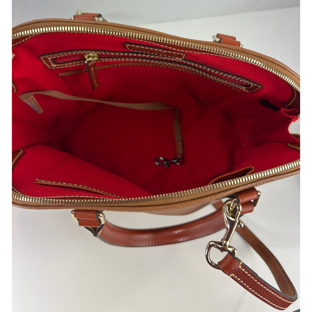 Dooney & Bourke Pebble Grain Zip Zip Satchel Tan Brown Purse Leather Handbag - Picture 7 of 16